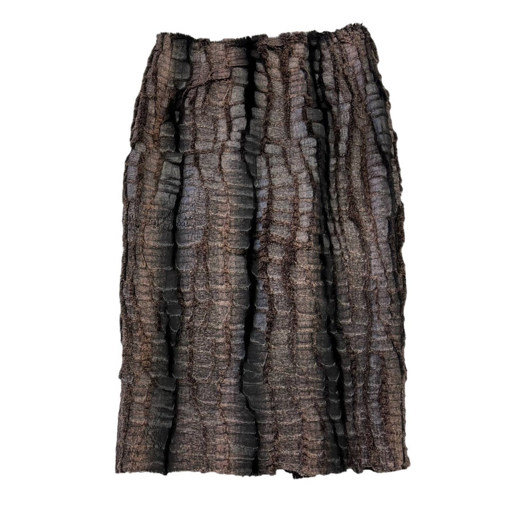 Douglas Hannant Brown Faux Fur Knee Length Skirt